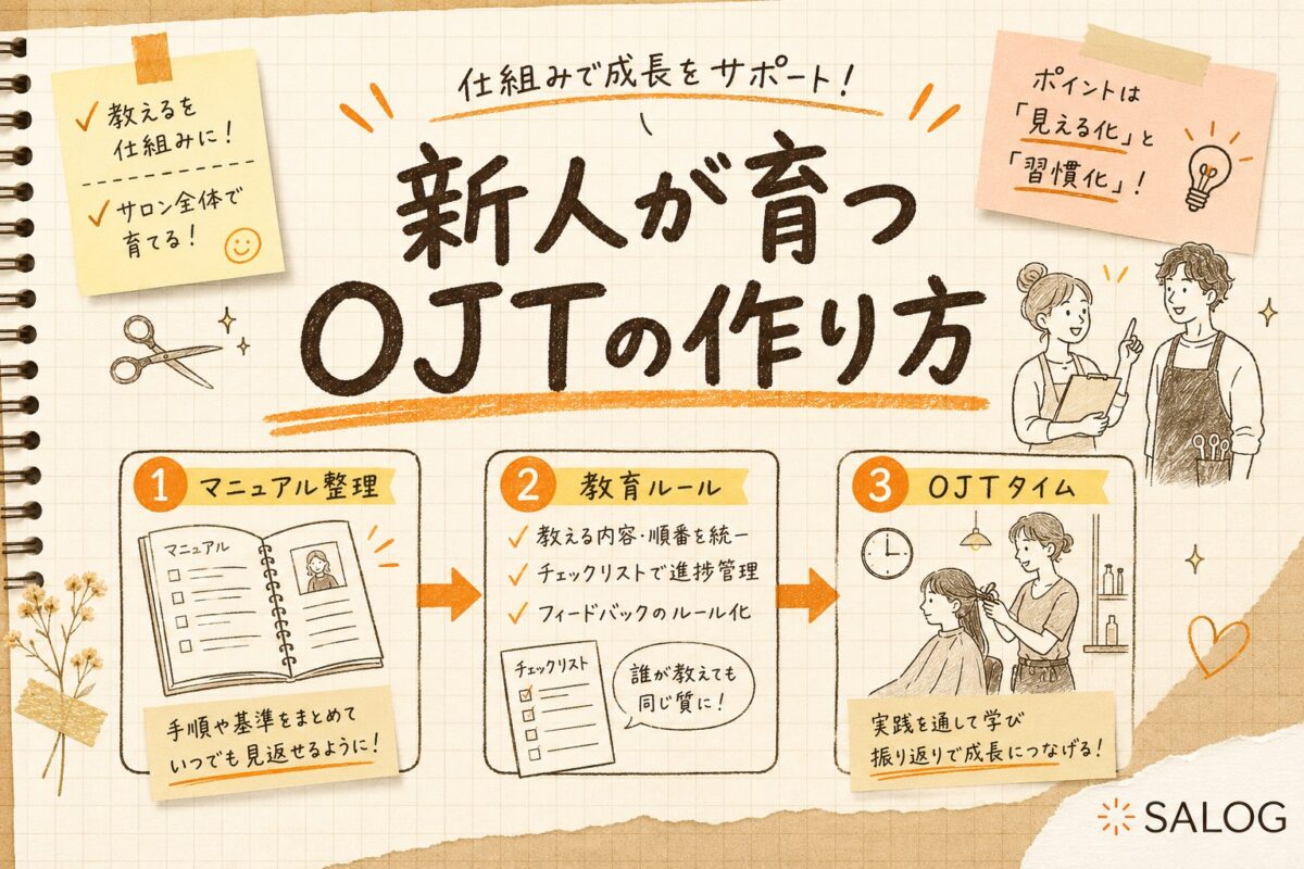 美容室のOJTのやり方｜新人を早く戦力にする3ステップ