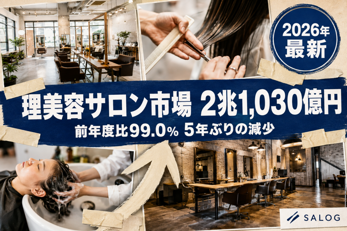 美容室の市場規模2026｜理美容2兆1030億円が5年ぶり減