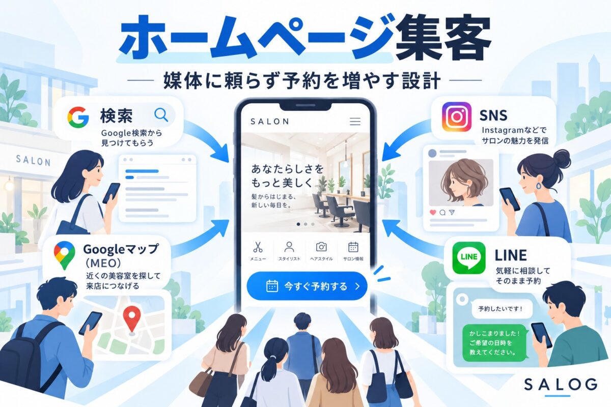 美容室のホームページ集客｜媒体に頼らず予約を増やす設計