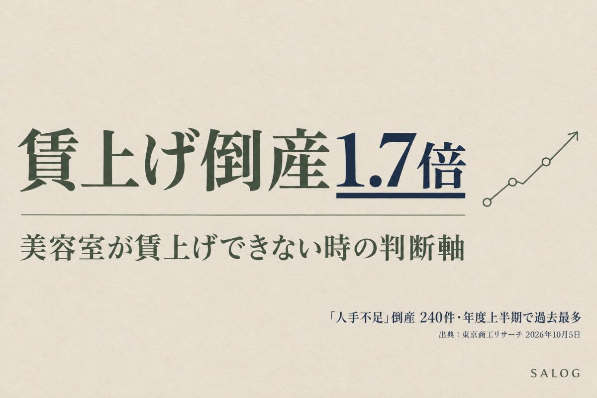 賃上げ倒産1.7倍｜美容室が賃上げできない時の判断軸